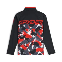 Kids Spyder Boys Camo Half Zip - Red