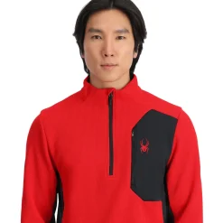 Spyder Mens Bandit Half Zip - Red