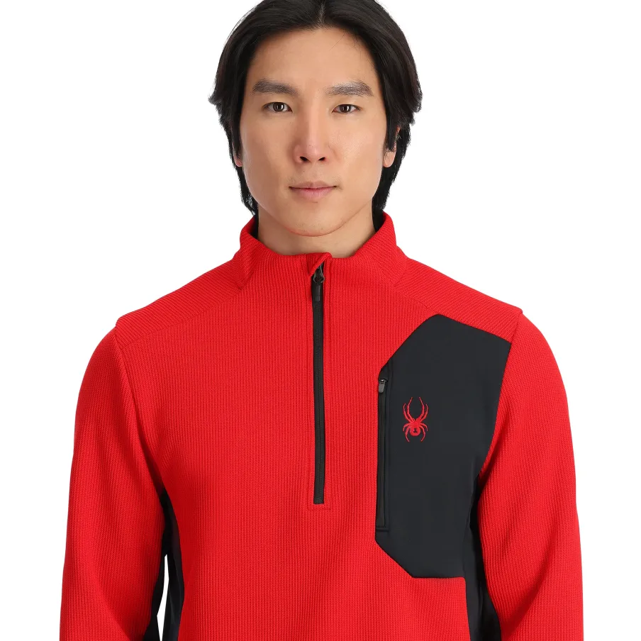 Spyder Mens Bandit Half Zip - Red