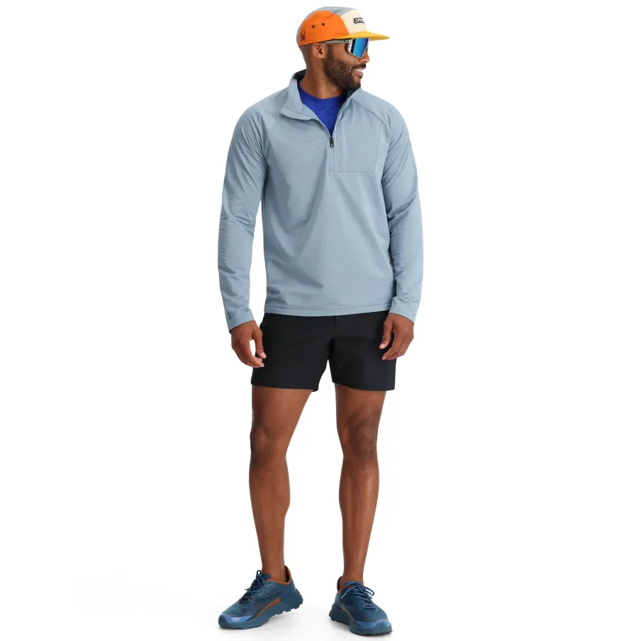 Spyder Mens Gridweb Half Zip - Blue Fog