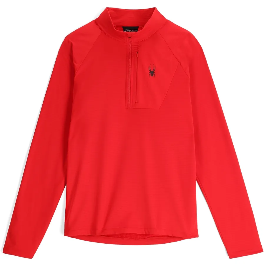 Spyder Mens Gridweb Half Zip - Red