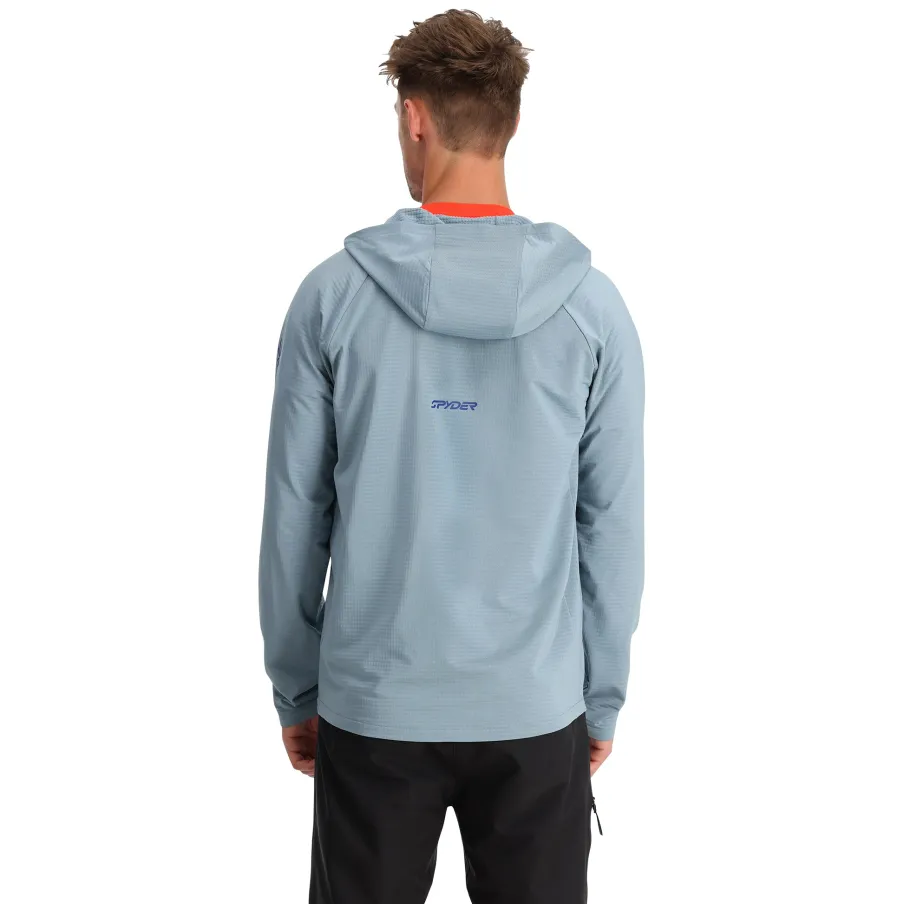 Spyder Mens Gridweb Hoodie - Blue Fog
