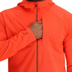 Spyder Mens Gridweb Hoodie - Twisted Orange