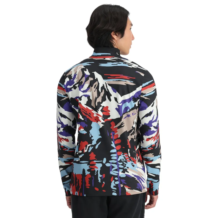 Spyder Mens Podium Half Zip - Paint By Numbers Purple Flash