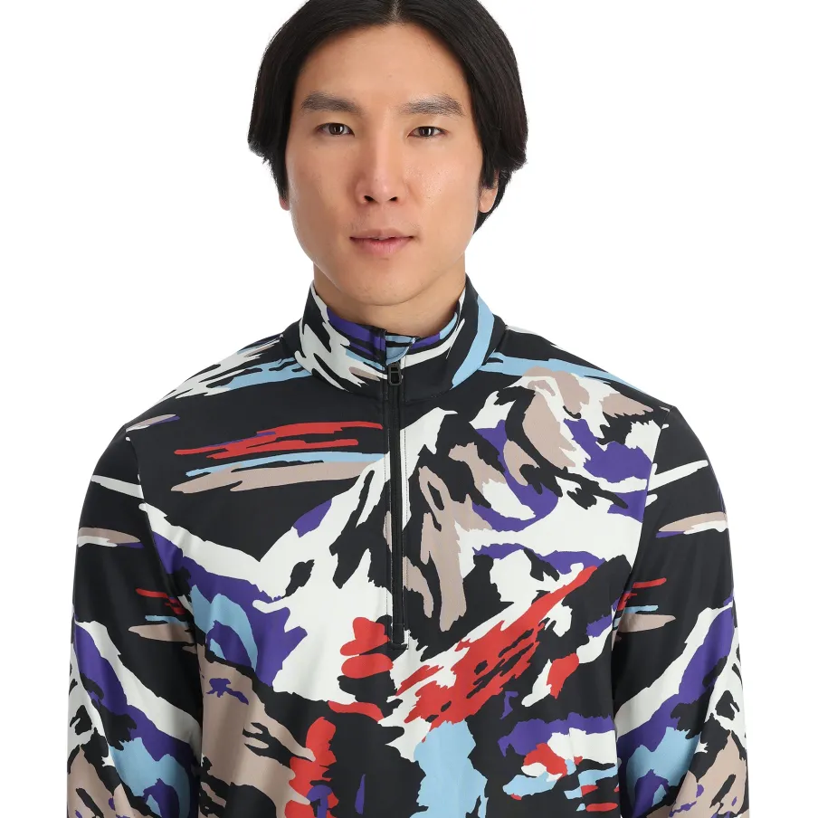 Spyder Mens Podium Half Zip - Paint By Numbers Purple Flash