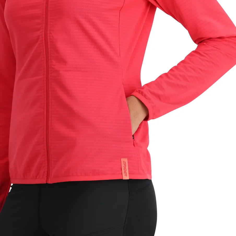 Women Spyder Womens Gridweb Fleece Hoodie - Prism Pink